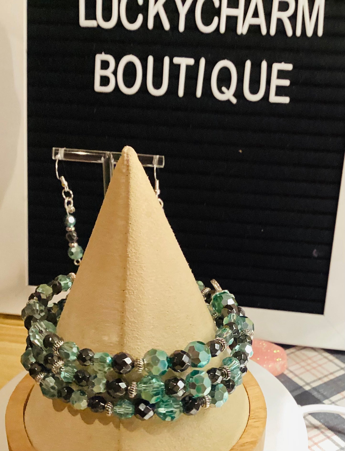 Bora Bora wrap bracelet with matching earrings