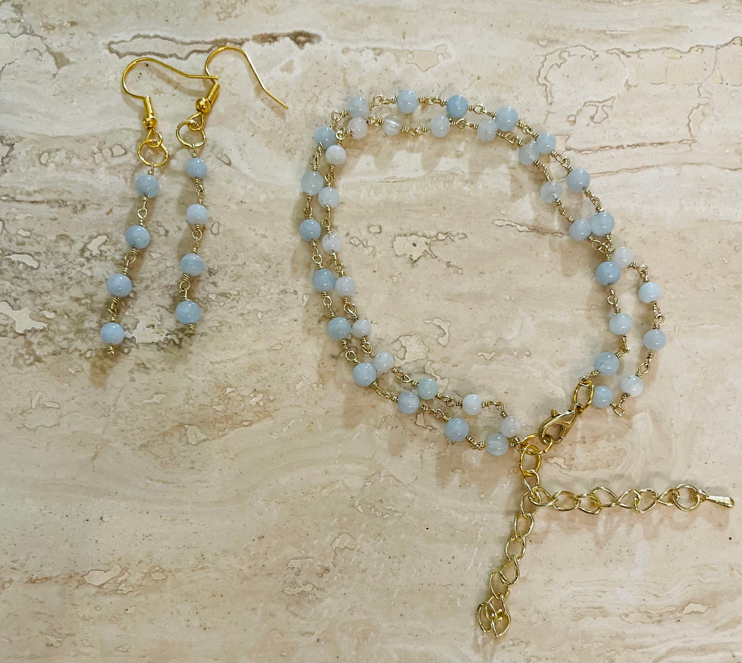 Dream Cloud 8” double strand bracelet with matching earrings