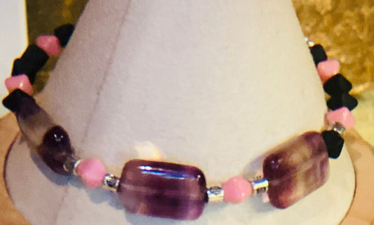 Fearless Fluorite wire bracelet 7.5&quot;