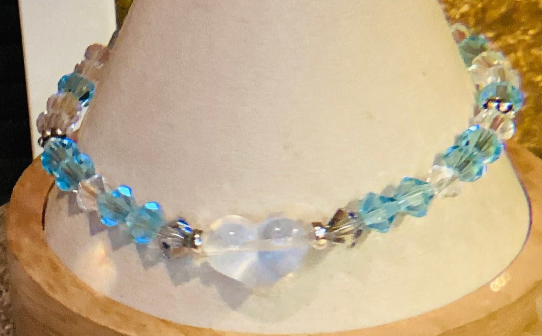 Crystal Blue Sky Sparkle elastic bracelet