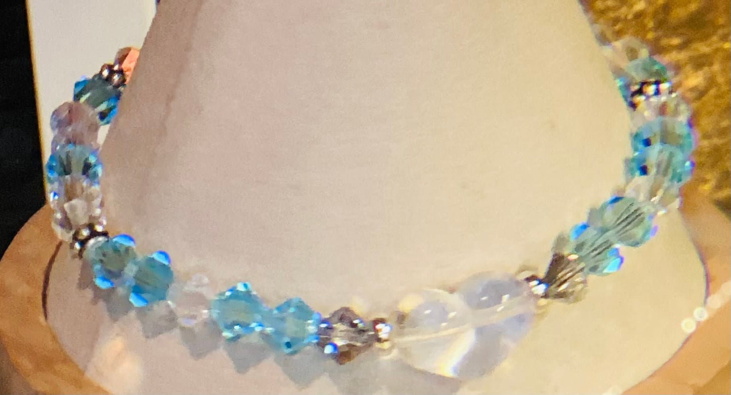 Crystal Blue Sky Sparkle elastic bracelet