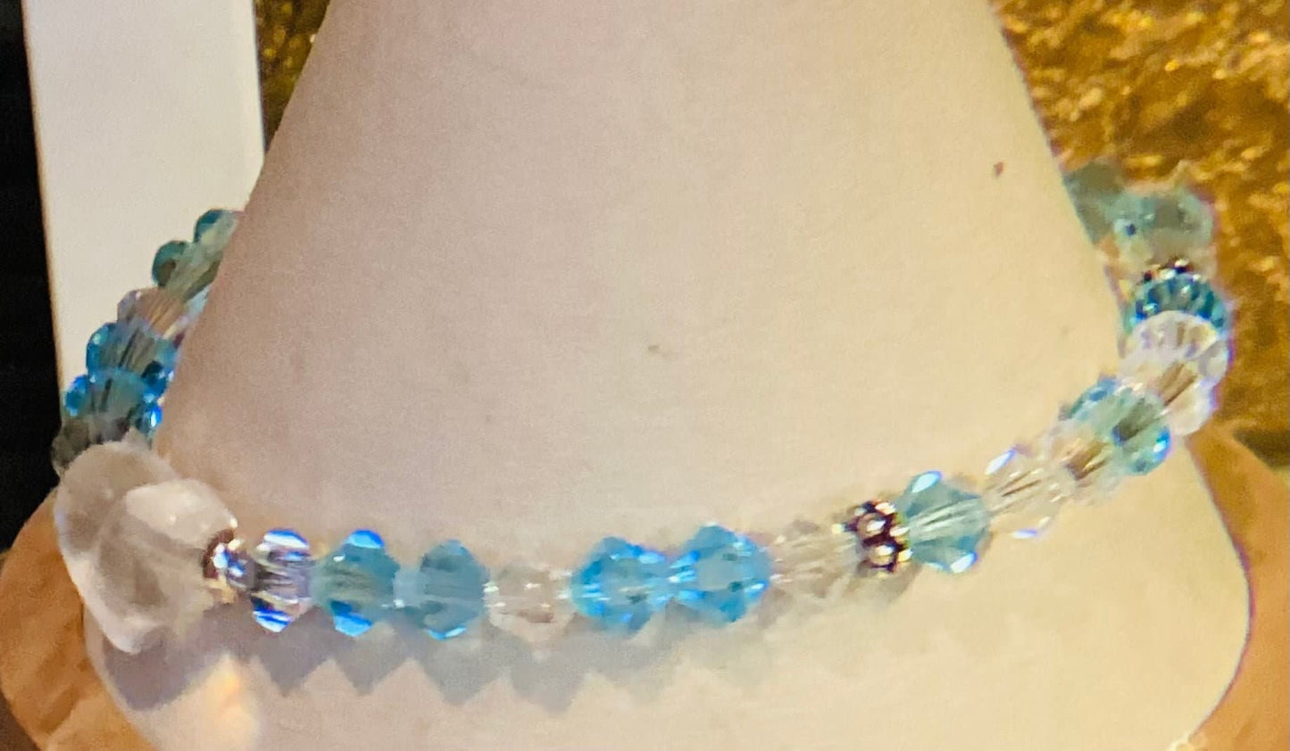 Crystal Blue Sky Sparkle elastic bracelet