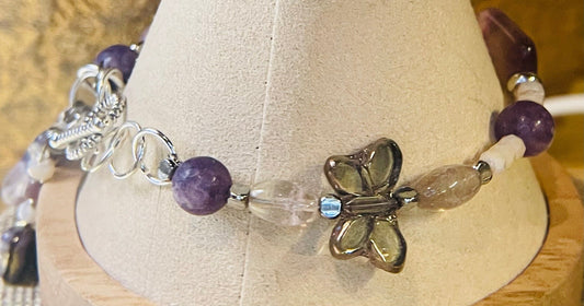 Blissful Butterfly bracelet 7.75&quot; with matching earrings