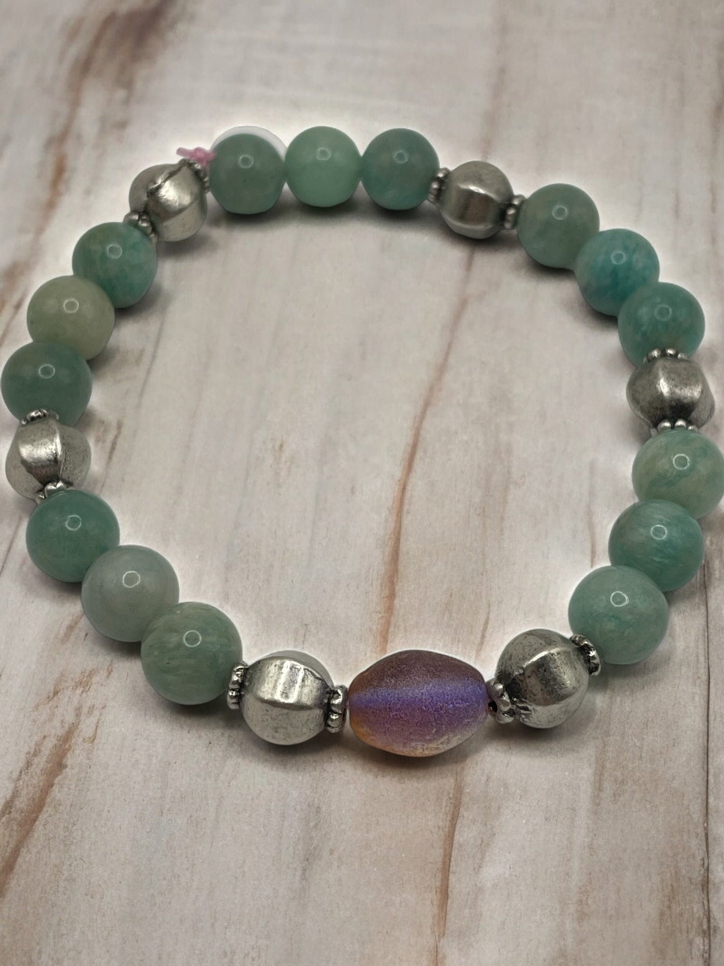 Amazonite stretch bracelet 7.25&quot;