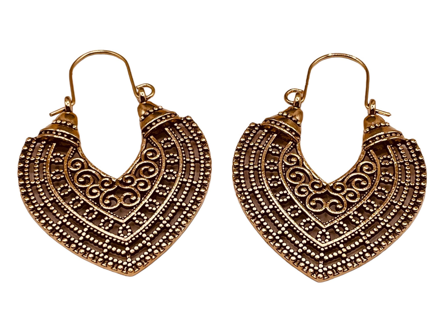 Brass Tribal Scroll earrings