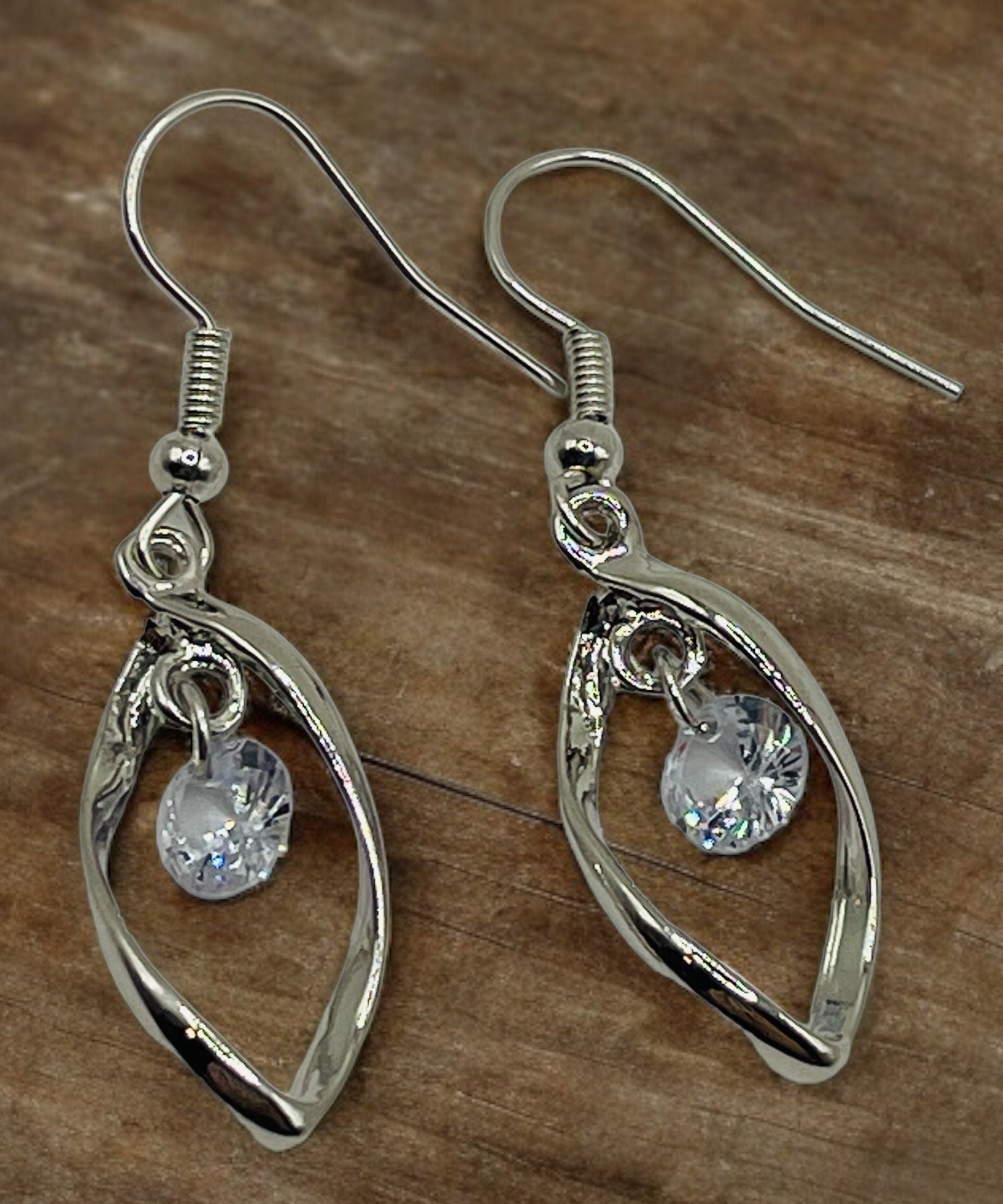 Teardrop and Rhinestone dangle earrings